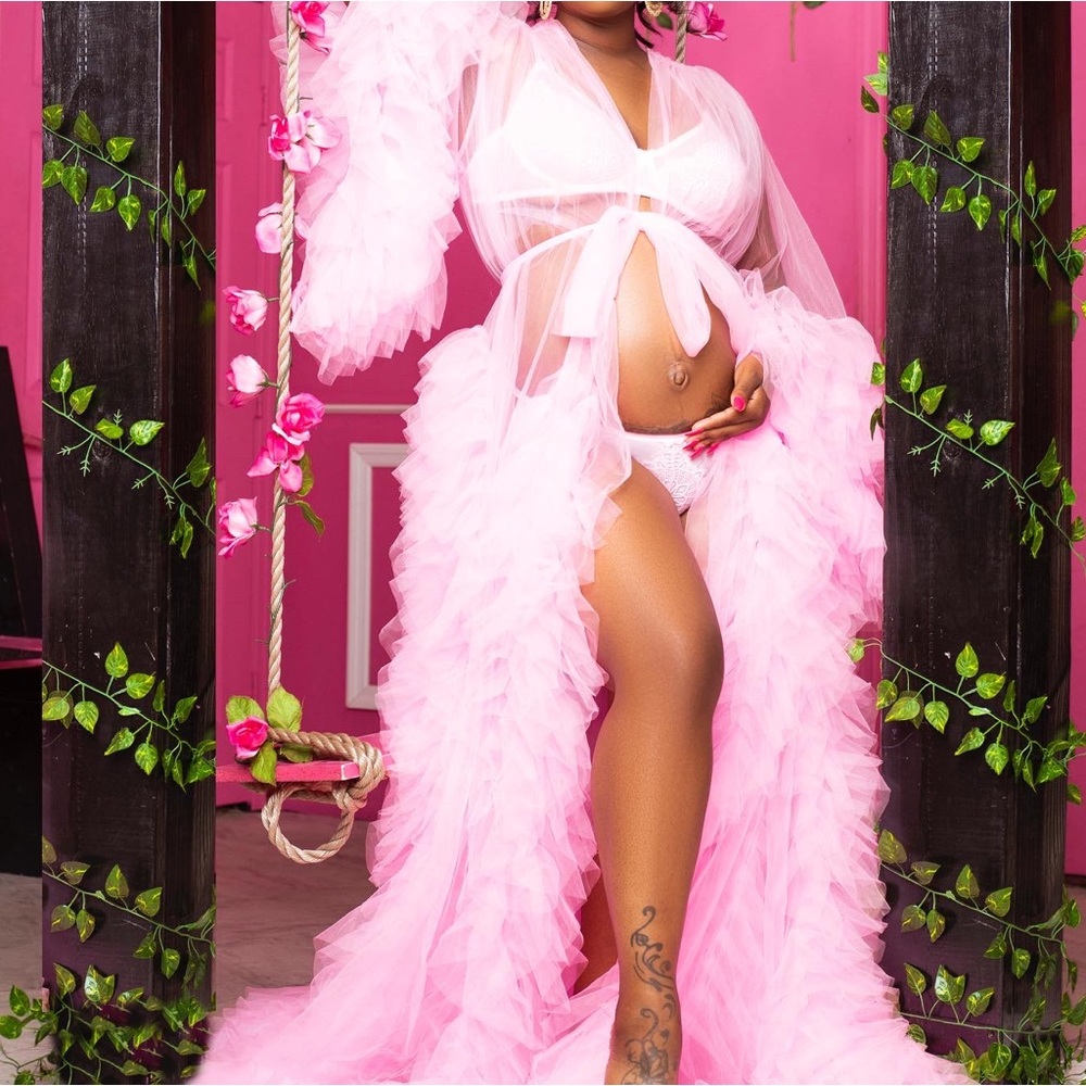 Elegant Pink Sheer Robe